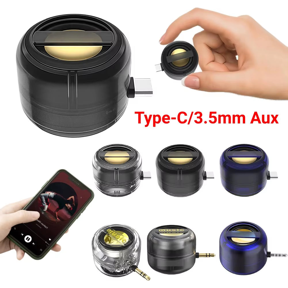 Portable Mini Speaker with Universal Type-C and 3.5mm Jack - Mobile Phone Amplifier and External Sound Box