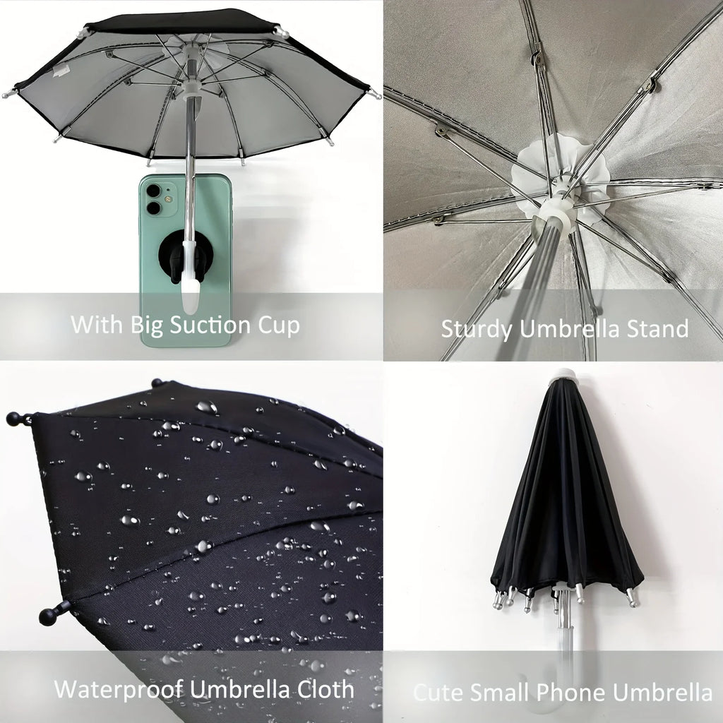 Versatile Mini Umbrella Phone Stand - The Ideal Waterproof Smartphone Holder for Outdoor Activities