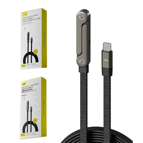 2-in-1 Charging Cable with Integrated Phone Stand and Foldable Design