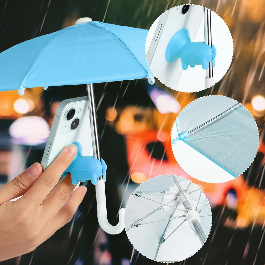 Versatile Mini Umbrella Phone Stand - The Ideal Waterproof Smartphone Holder for Outdoor Activities